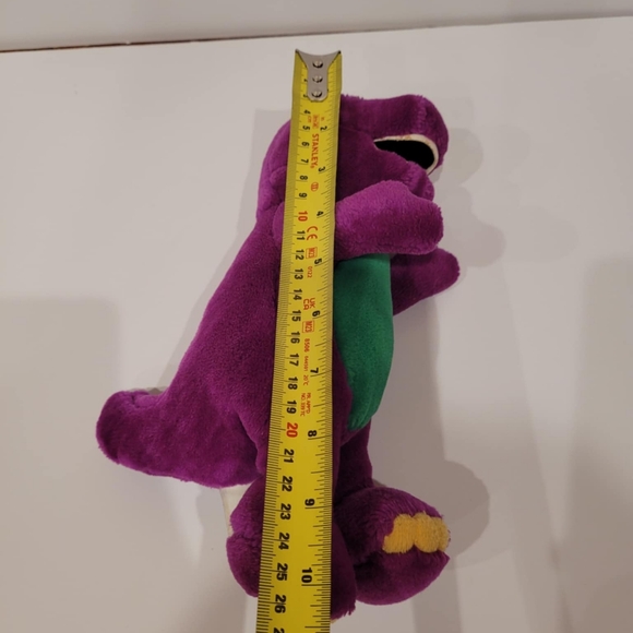 Vintage 1992 Barney the Purple Dinosaur Open Mouth Stuffed Toy Plush 10" - Picture 8 of 8